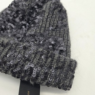 Rag & Bone Women Liza Sequin Beanie Dark Grey Wool Mohair Blend Winter Hat NWT Rag & Bone Liza Sequin Wool Mohair Beanie Dark Grey Womens  main image 4