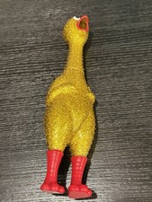 Large 13.5" Sparkle Glitter Rubber Squeeze Squeaky Chicken