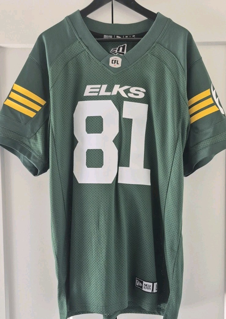 Edmonton Elks New Era Cfl Replica Home Football Jersey - Green Size Large.