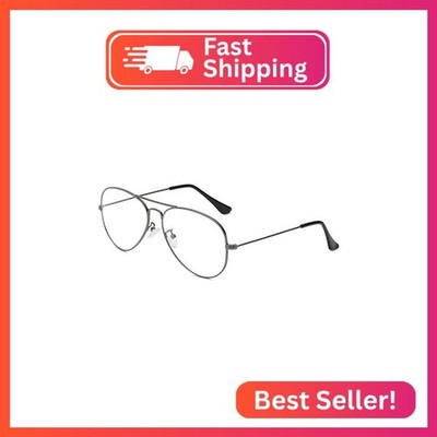 EYLRIM Blue Light Aviator Glasses for Women Men Metal Pilot Frame Clear Lens Com