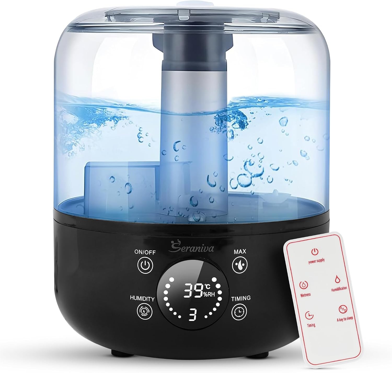 Seraniva 3L Ultrasonic Cool Mist Humidifier for Bedroom with Remote Control,