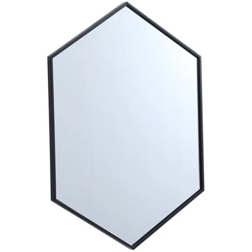 Elegant Decor Eternity 34" x 24" Hexagonal Metal Frame Mirror in Black - Picture 3 of 12
