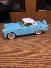 Fifties 50's 1956 Model 10'' Ford Baby Blue Thunderbird Tin Friction Car - Japan