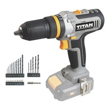 Titan Combi Drill Cordless 18V Li-Ion TTI884COM Soft Grip Compact Body Only