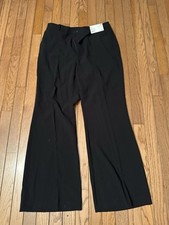 Uniqlo women regular 10 black drape flared pants NWT 