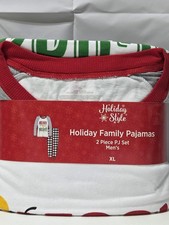 Fleece 2 PC. Men's XL Christmas Pajama Set Merry And Bright long sleeve top