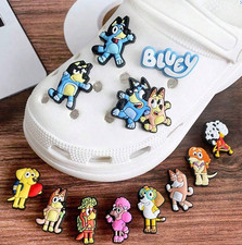 New 12 pc Colorful and Fun Shoe Charms Featuring Bluey, Bingo and Friends