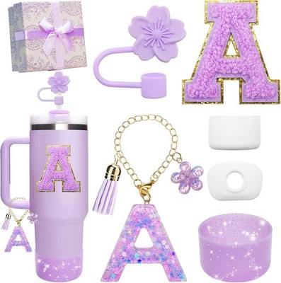 Purple Accessories for Stanley Cup 30OZ 40OZ, All Accessories Gift Box Contain F