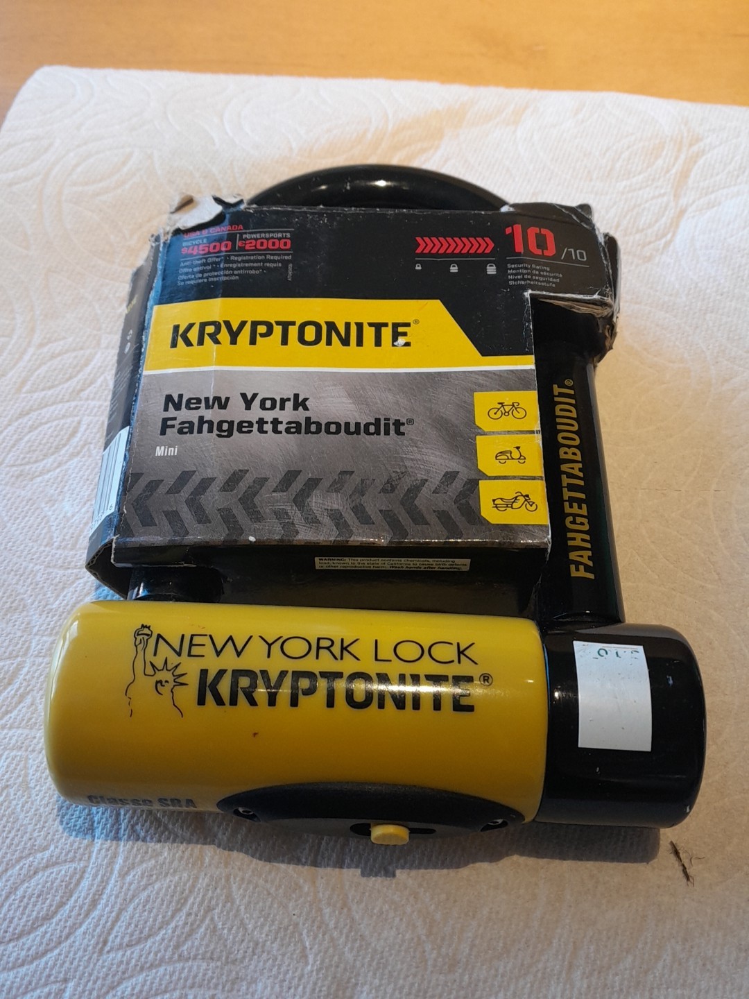 NEW YORK KRYPTONITE LOCK MINI, 3 KEYS, UNUSED