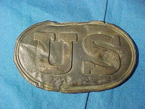 Orig CIVIL WAR UNION Brass BELT BUCKLE Relic Dug North Carolina