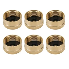 6PACK Solid Brass Propane Bottle Caps Cover For 1 LB Gas Tank Cylinder Seal
