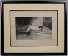 Antique Ca.1893 Etching ?Victory of Faith? After St. George Hare