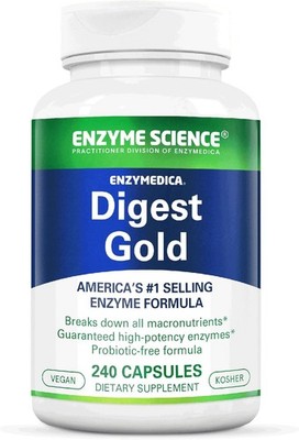 Enzyme Science Digest Gold, 240 Capsules - Maximum Strength Vegan Enzyme Suppl