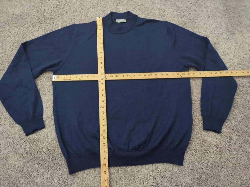 Suéter Toscano Firenze Hombre Extra Grande 100% Lana Merino Cuello Simulado Pullover Tejido Foto 3 de 4