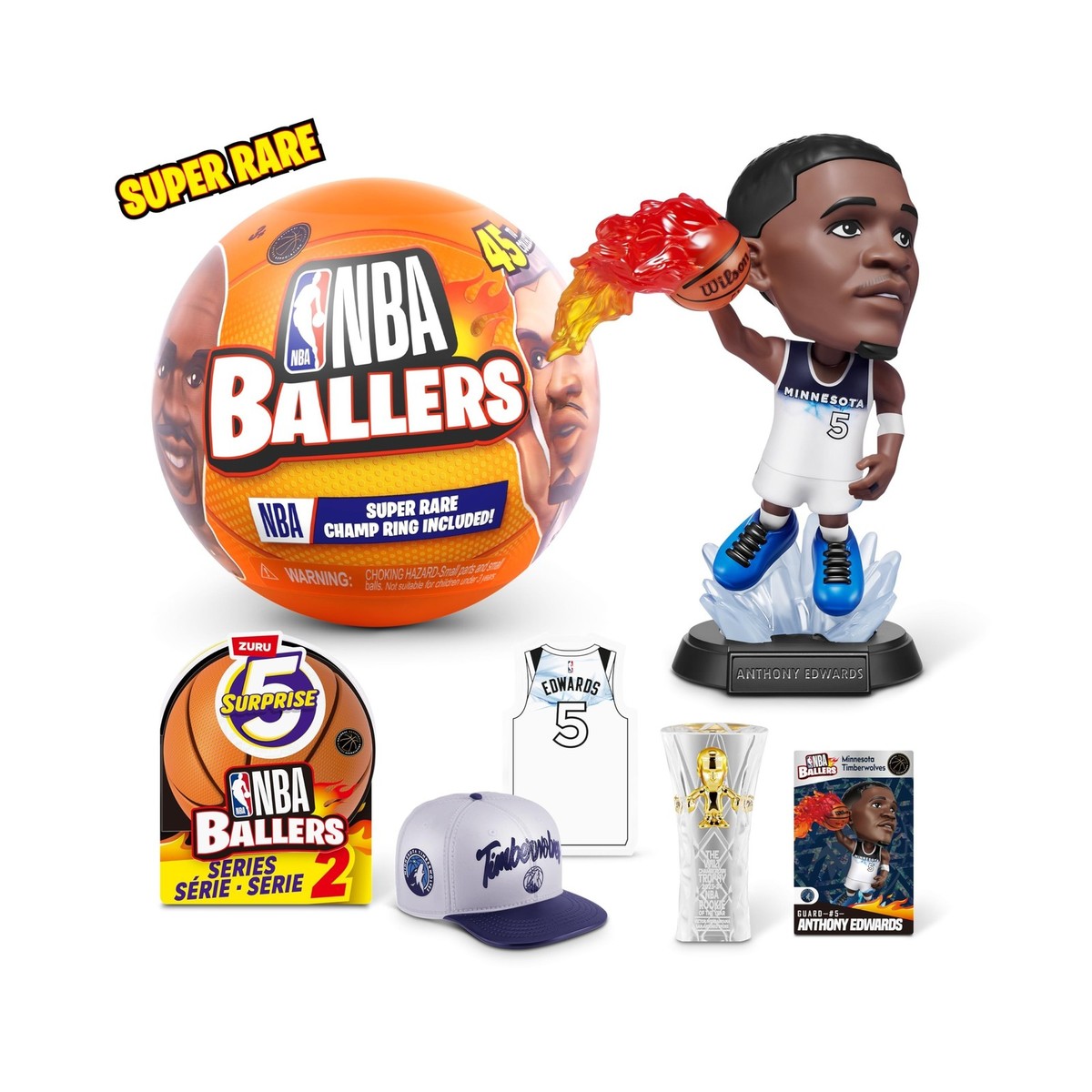 5 Surprise NBA Ballers Series 2 by ZURU, Licensed NBA
