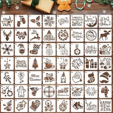 Christmas Stencils 56 Pack 3 Inch Dot Painting Holiday Templates for Crafts