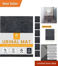 Commercial Urinal Mats with Non-Slip Backing - 6 Pack for Clean Restrooms