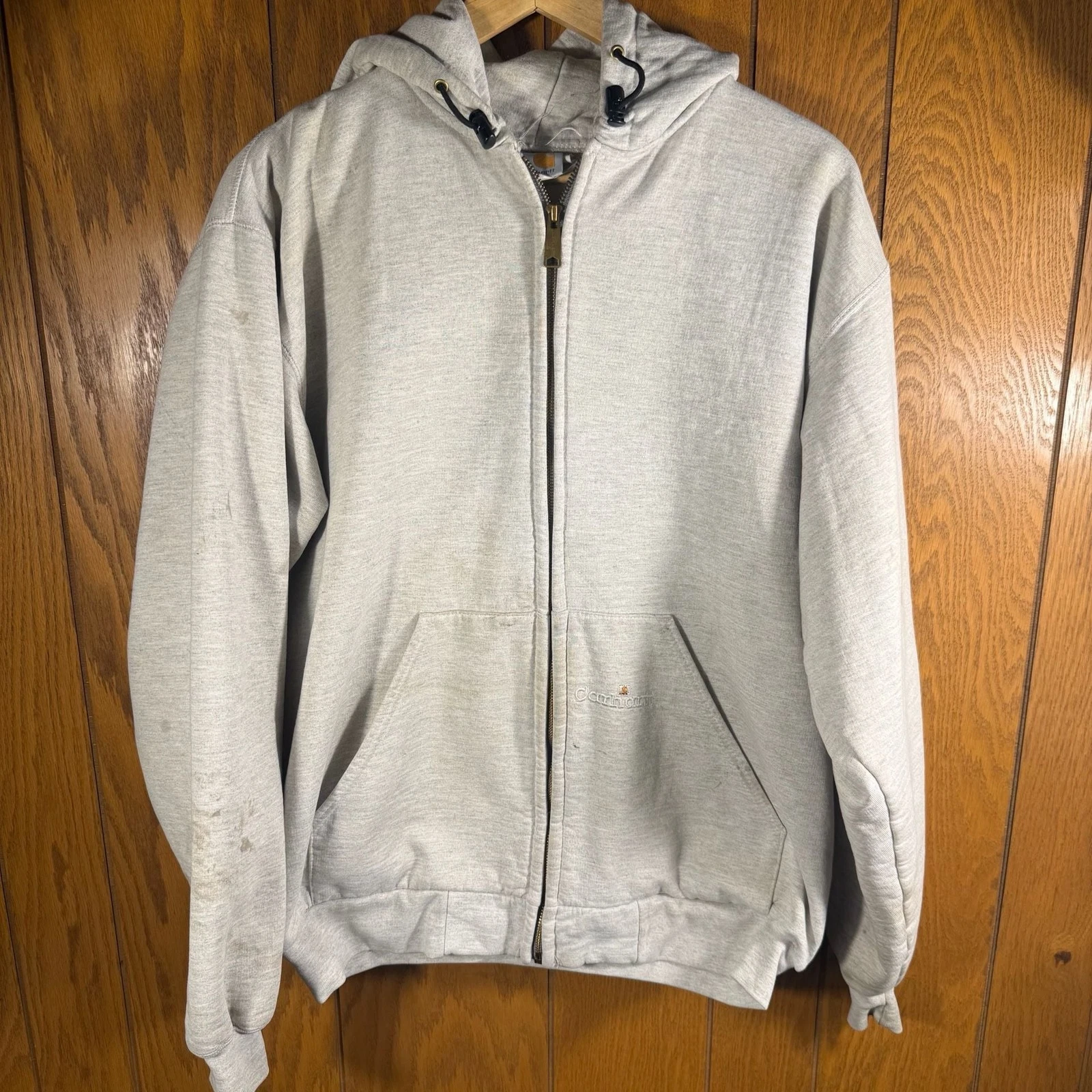 Carhartt Thermal Lined Zip-Up Hoodie Ash Gray Size Large