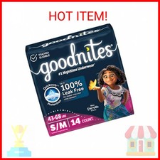 Goodnites Girls' Nighttime Bedwetting Underwear, Size S/M 43-68 lbs , 14 Ct, Pa