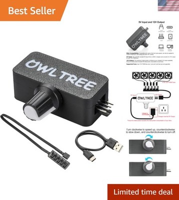 4 Pin 12V PWM Fan Controller with Type C USB Power Cable and 4Pin 5 Way PWM F...