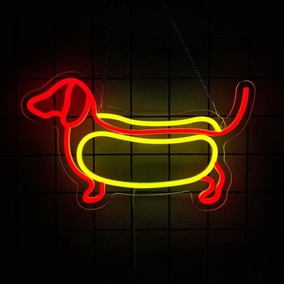 16''x10'' Dachshund Dog Vivid LED Neon Sign With Dimmer USB Powered Light Lamp