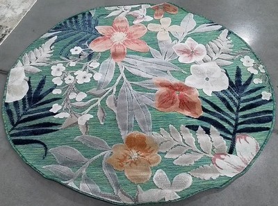 GREEN / RUST 5'-1'' x 5'-1'' Back Stain Rug, Reduced Price 1172796064 CBN454Y-5R