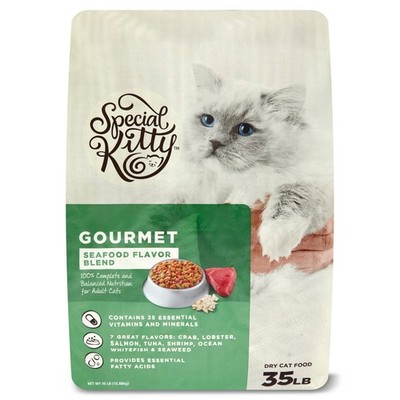 Gourmet Seafood Blend Dry Cat Food 35 lb   Heart & Dental Health Support Formula