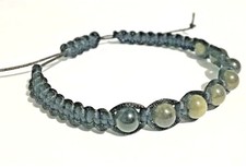 Obsidian. Dragonglass GAME OF THRONES inspired 6mm Dragonglass Kumihimo Bracelet