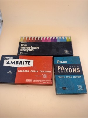 Vintage Prang Payons Watercolor Crayons,chalk Crayons+ Color Classics Lot
