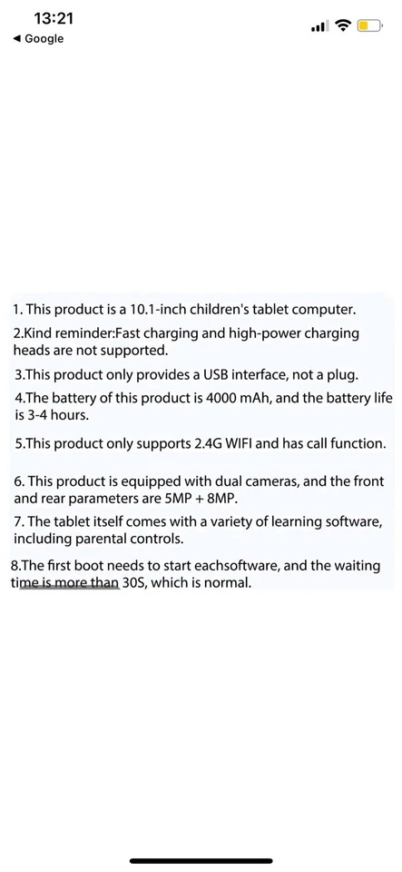 Universal 10.1 Inch Android Tablet Parental Control blue 3GB RAM 64GB ROM blue - Image 4 of 4