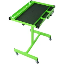 Portable Repair Work Table - Adjustable Height, 4 Locking Casters, Steel