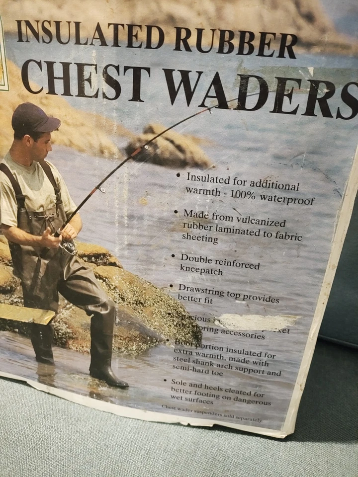 Vadeadores de pecho Timber Creek goma aislada talla 9 100 % impermeable con tacos  Foto 2 de 4