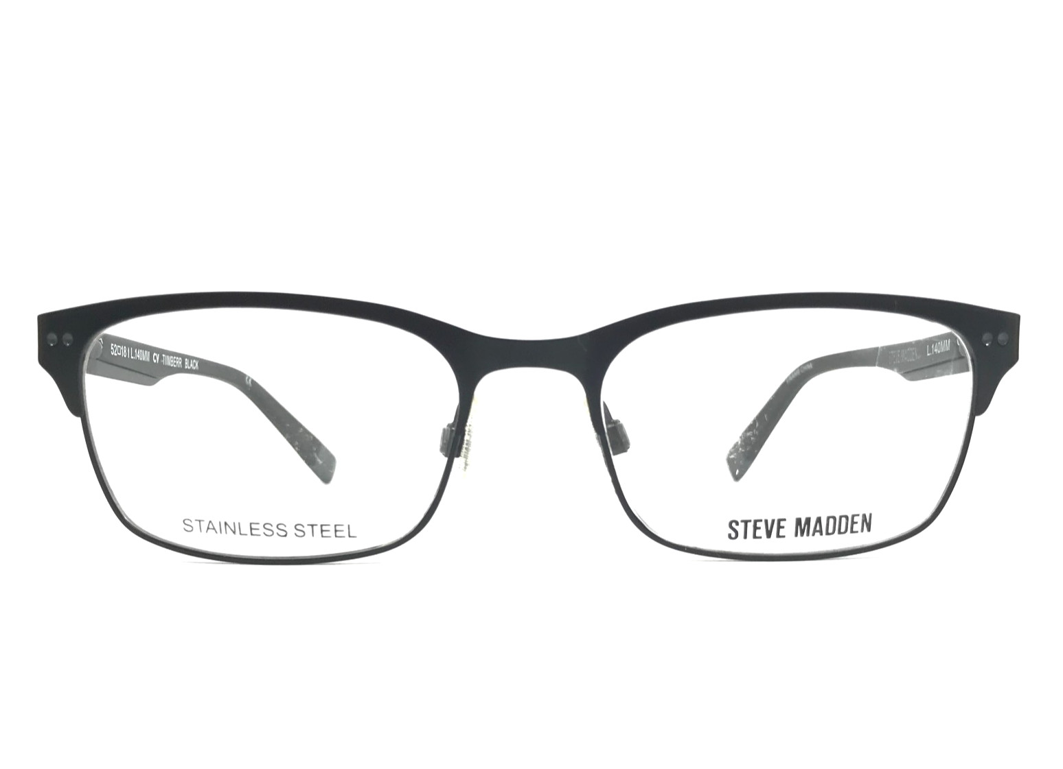 Steve Madden Eyeglasses Frames TIIMBERR BLACK Rectangle Full Rim 52-18-140 9090₽