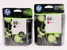  2-pk Genuine HP 88XL Black  Mgenta Color Ink Cartridges
