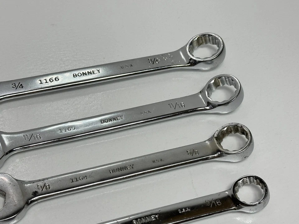 Bonney Tools USA 8pc Full Polish SAE 11/32 to 3/4” Combination Wrench, 12 Point - Image 3 of 4