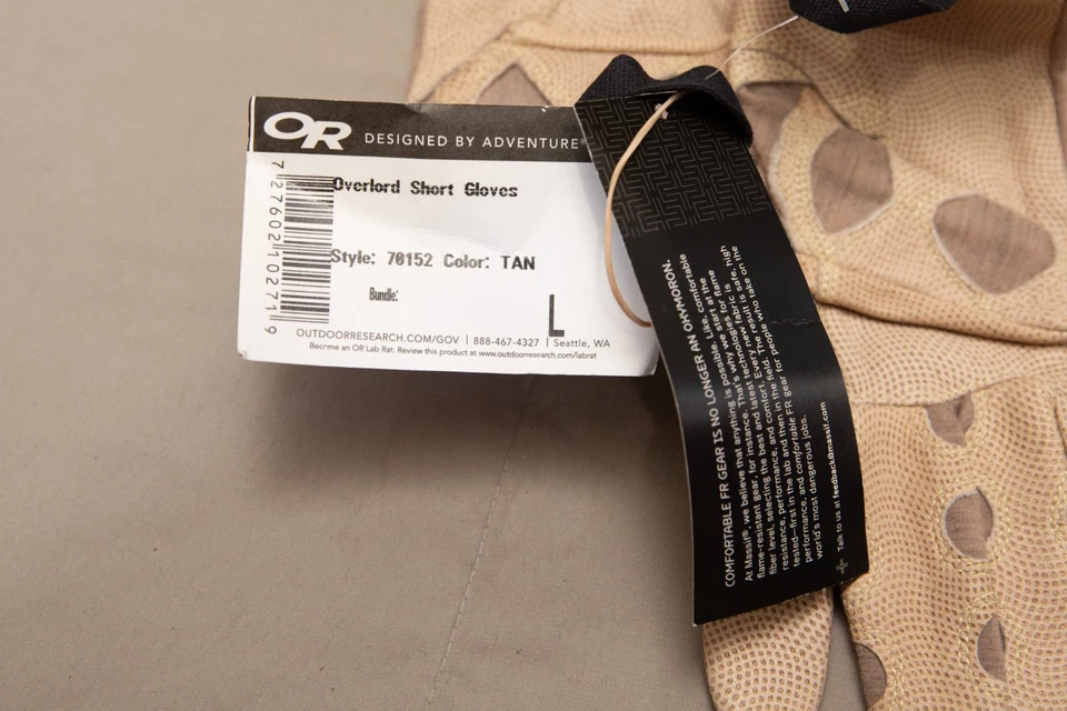 NWT Outdoor Research Overlord Short Gloves Fire Resistant Nomex 70152 Tan Large - Image 4 of 4