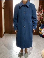 Cappotto Lungo Donna Invernale con Bottoni e Tasche verde taglia 47