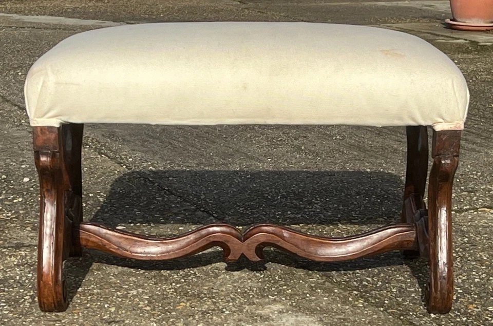 🥇Grande Panca ☝️Alta Epoca☝️Sgabello Antico in Noce Italiano del '600🥇 - Immagine 2 di 4