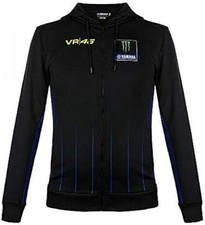 Valentino Rossi Felpa Uomo Yamaha Power Line XL Zip Cappuccio Nero VR46