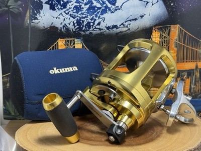 Okuma Titus Gold TG50  Two Speed  Fishing Reel w/Neoprene Pouch,  Un~Fished Cond