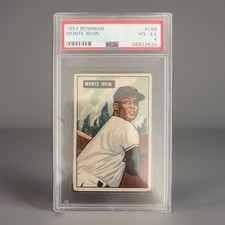 🎯1951 Bowman #198 Monte Irvin Graded PSA 4 VG-EX RC Rookie HOF New York Giants