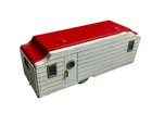 Vintage Tin Bandai House Van Trailer 9" Made In USA Collectible With Red Roof &