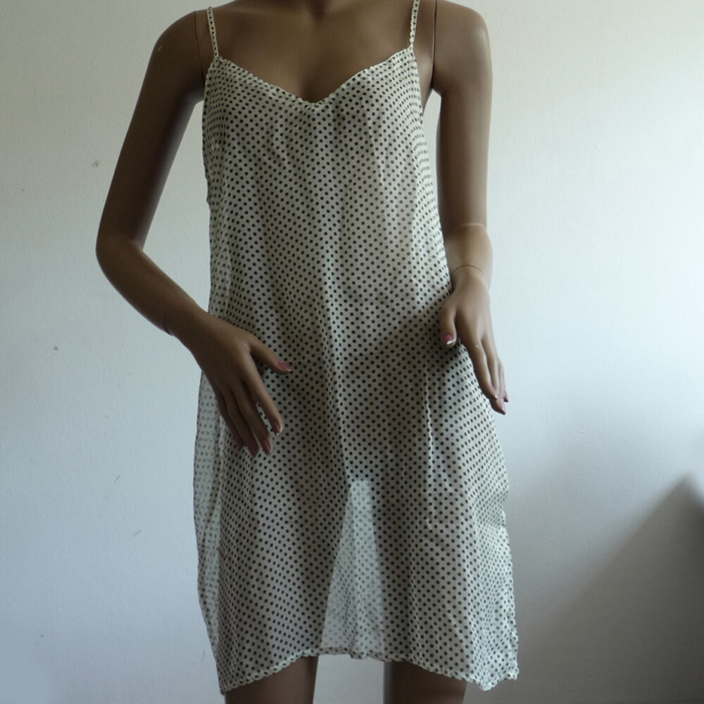 ALTRA Camicia da notte in seta lingerie di lusso bianco e nero Millesia 2090 pura seta 42