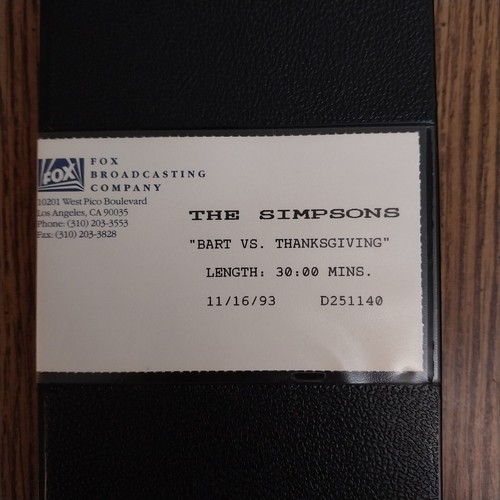 1993 The Simpsons Bart Vs. Thanksgiving 11/16/93 Fox Promo Extremely Rare VHS - Picture 3 of 10