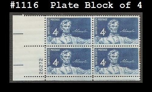 USA4 #1116 MNH PB4 Statue of Lincoln - Picture 1 of 1