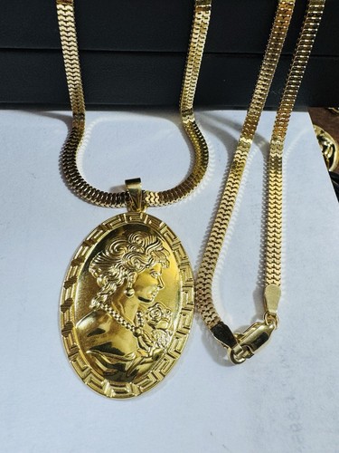 New 18K 750 Real Gold Snake Set Queen ll Necklace 19.5/20” long 3.2mm 10.5g - Picture 16 of 24