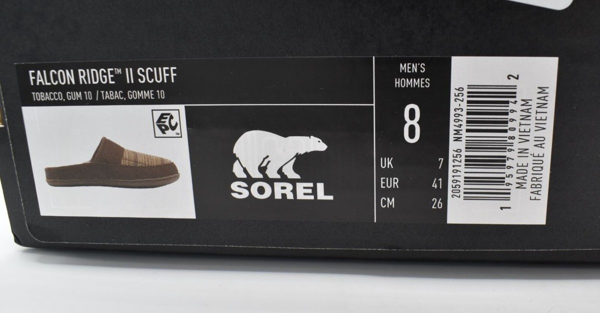 Sorel Mens Size 8‎ Falcon Ridge II Scuff Tobacco Gum Slip On Slippers Shoes Amazon.com | Sorel Men main image 4