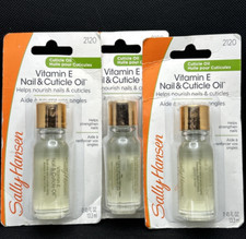 Sally Hansen VITAMIN E NAIL  CUTICLE OIL Nourishes Lot of 3 each .45oz