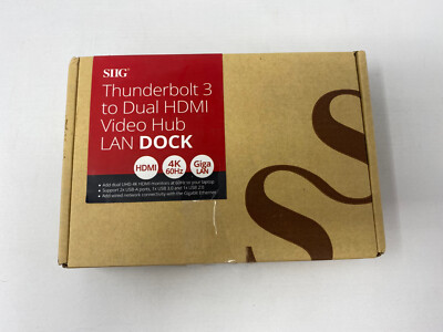 SIIG Thunderbolt 3 to Dual HDMI Video Hub LAN Dock  PN:JU-DK0A11-S1