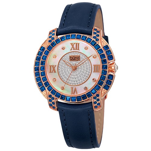 Burgi BTV011 Rhinestone SS Watch Mint Green Crocodile 
